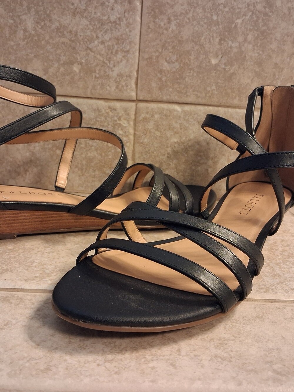 Talbots Indigo Blue Gladiator Leather Sandals